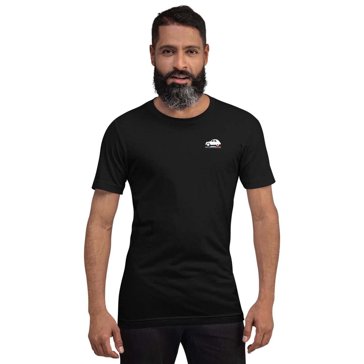 👕 T-shirt “Deux Chevaux Addiction” – Voor wie met z’n hart schakelt