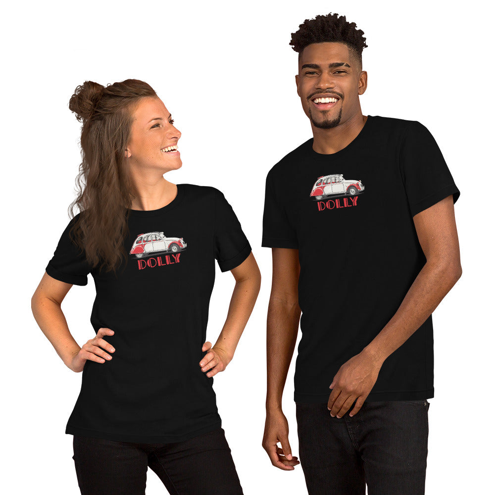 Citroën 2CV Dolly 1986 – T-shirt graphique rouge et blanc – Collection spéciale