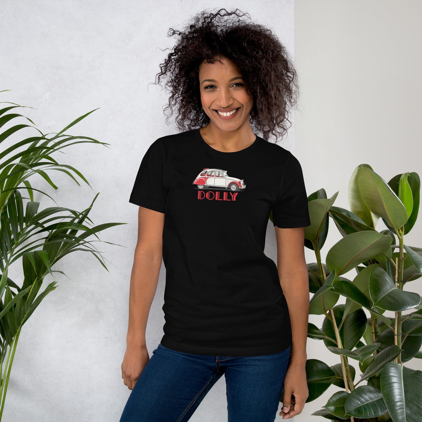 Citroën 2CV Dolly 1986 – T-shirt graphique rouge et blanc – Collection spéciale