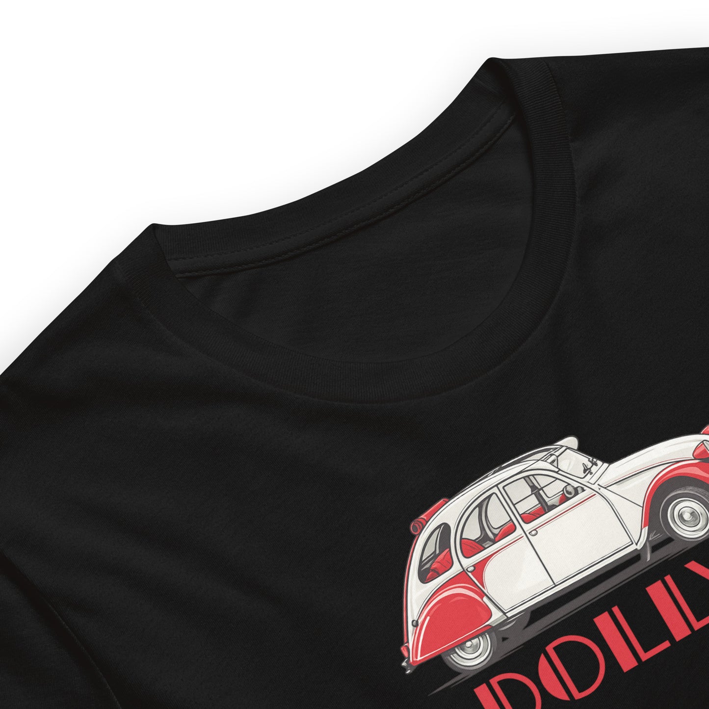 Citroën 2CV Dolly 1986 – T-shirt graphique rouge et blanc – Collection spéciale