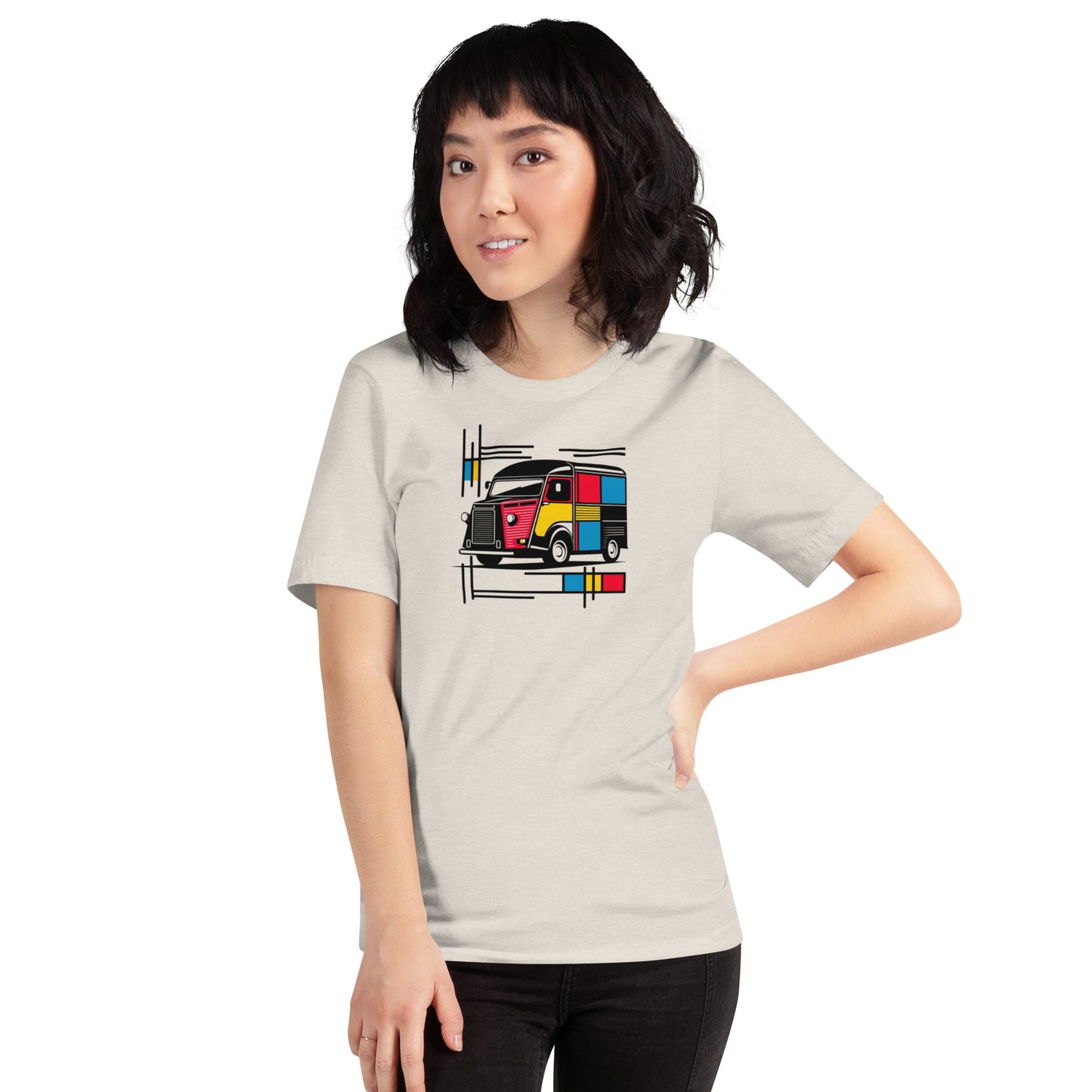 T-shirt “Citroën HY Mondrian Style – Playful Retro Bus”