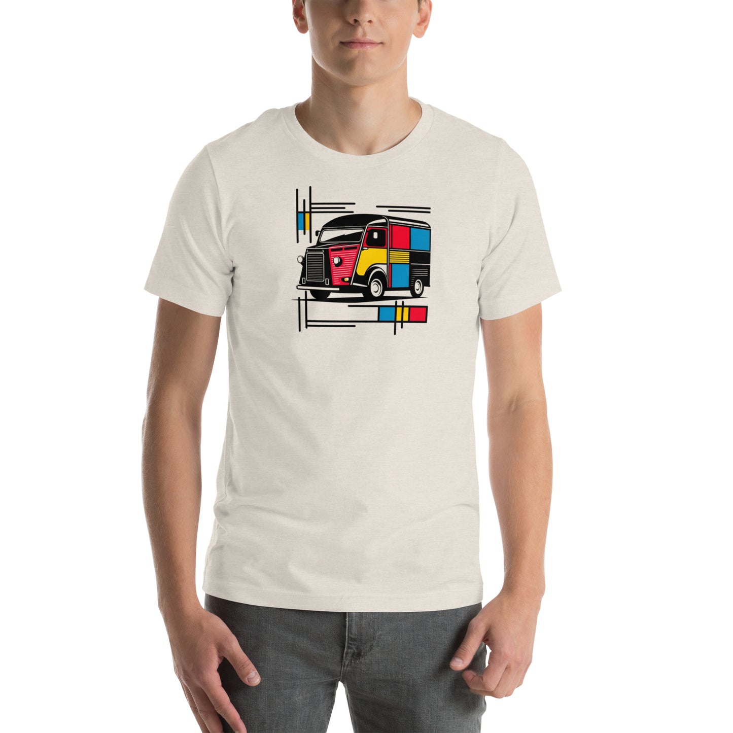 T-shirt “Citroën HY Mondrian Style – Playful Retro Bus”