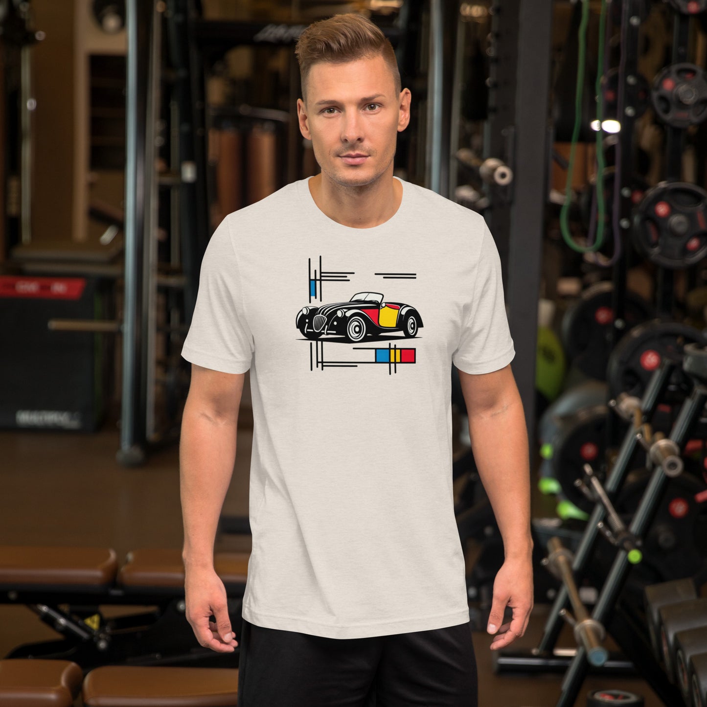 T-shirt “Mondriaan Collectie – Burton Sportscar Kleurenkunst”