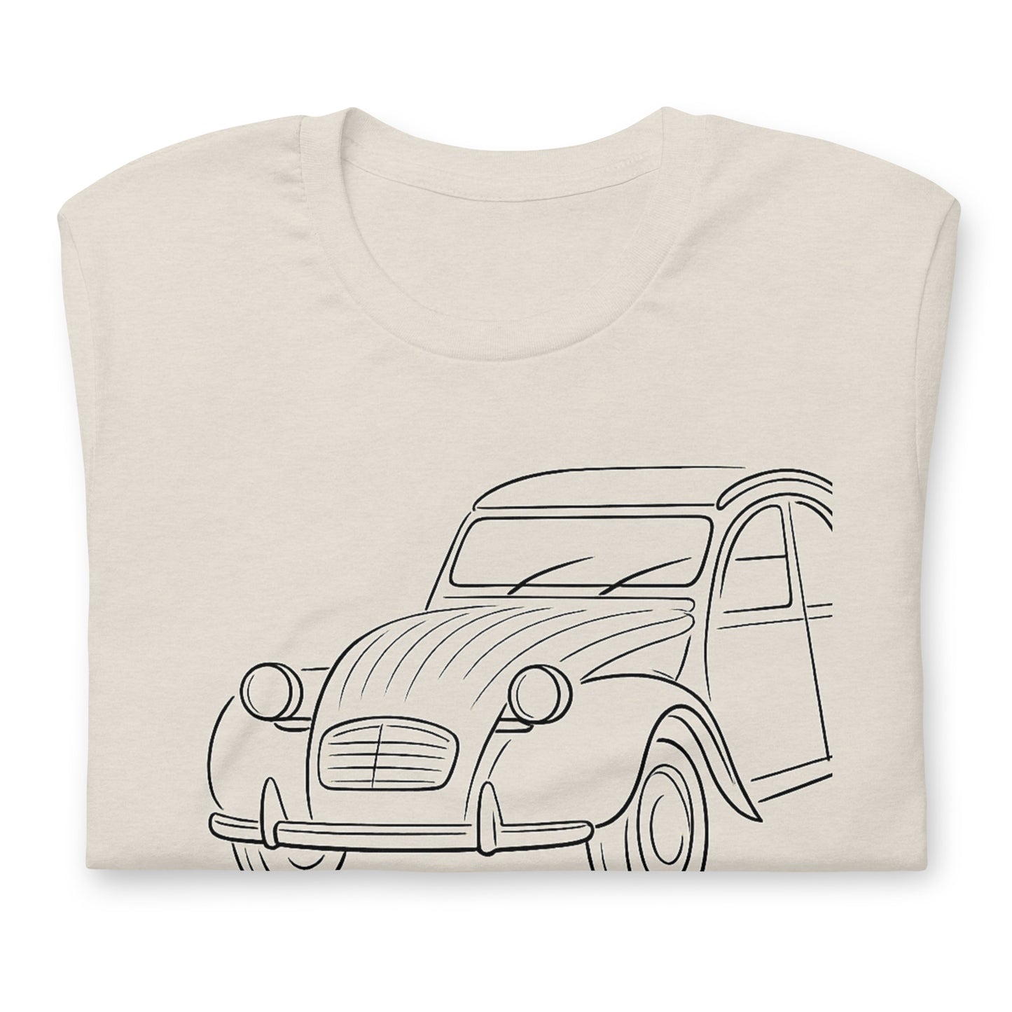 Citroën 2CV T-shirt – Minimalistische Lijntekening van een Franse Klassieker