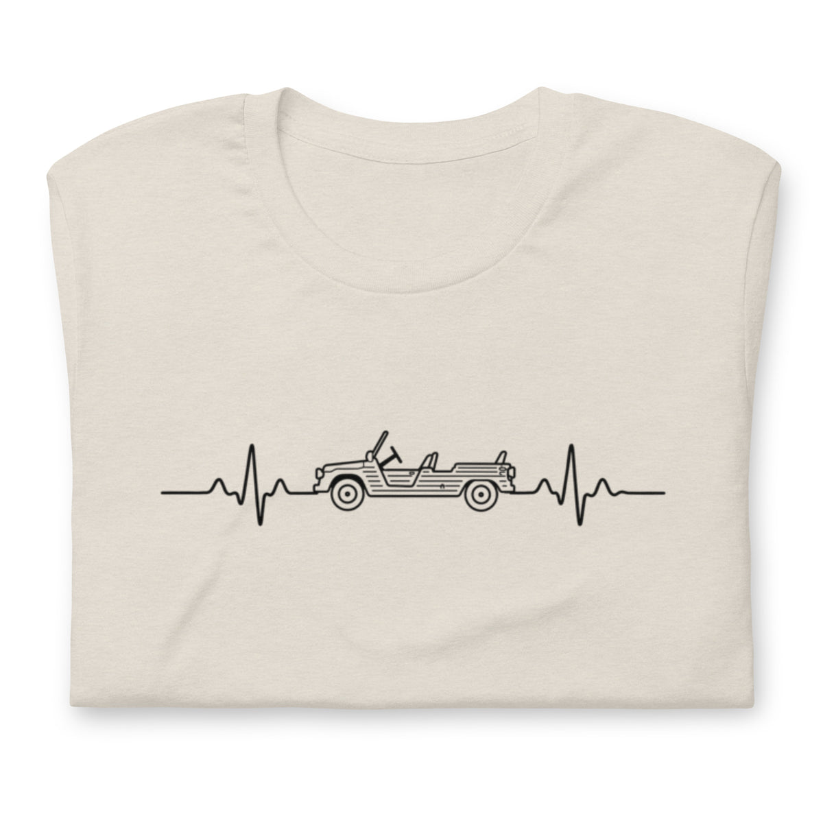 Citroën Méhari Heartbeat T-shirt – Minimalistische Lijntekening | Heartbeat Collectie