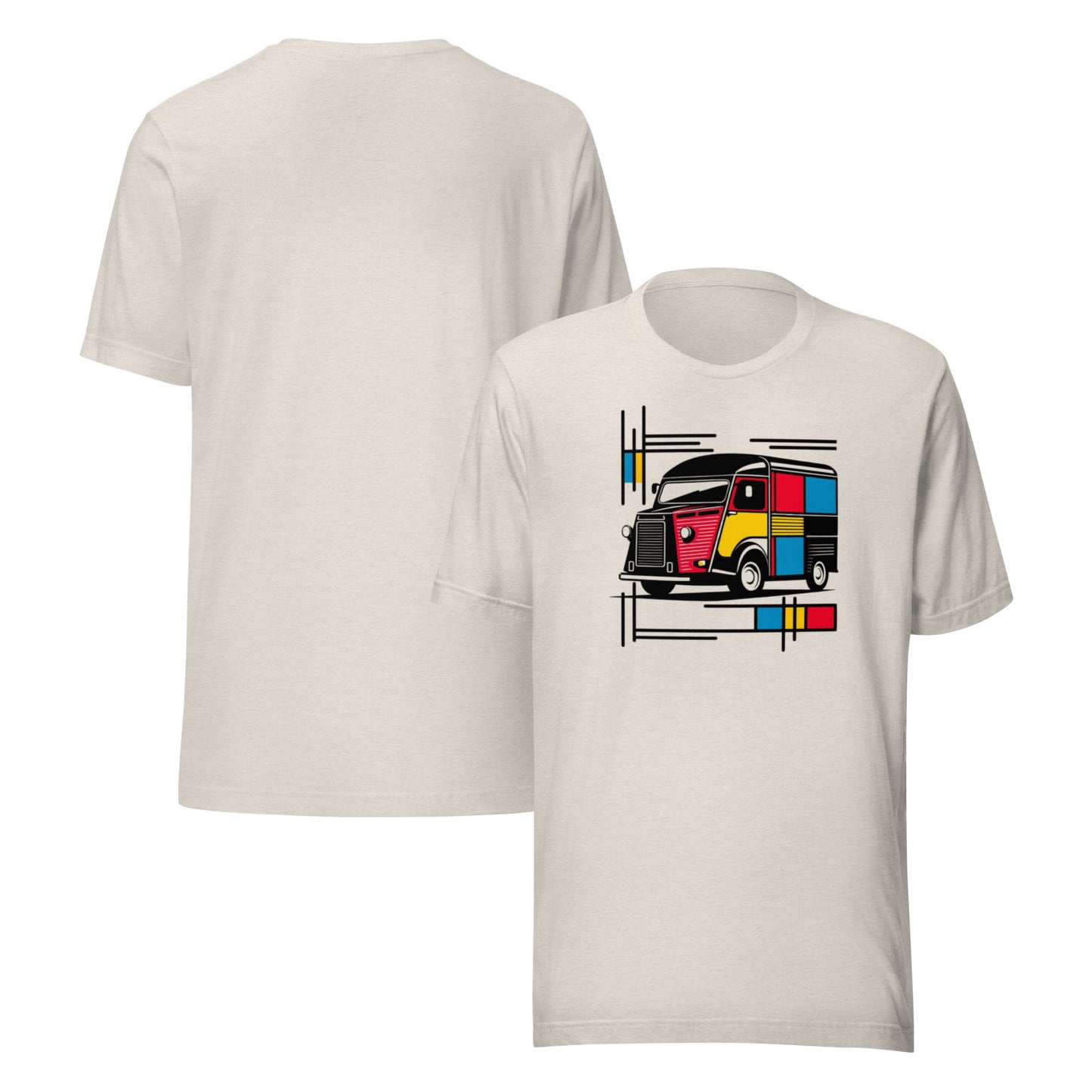 T-shirt “Citroën HY Mondrian Style – Playful Retro Bus”