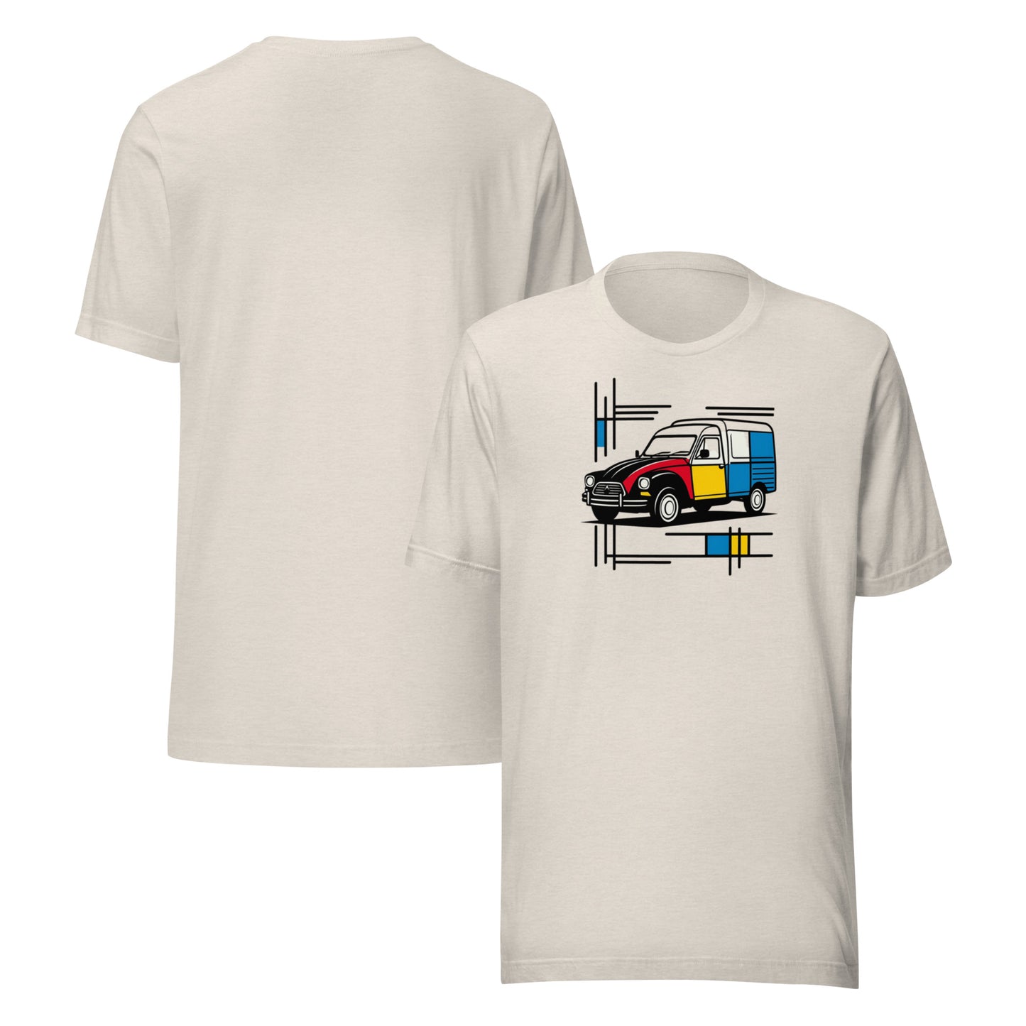 T-shirt "Mondrian Collection – Citroën Acadiane in Colour Art"