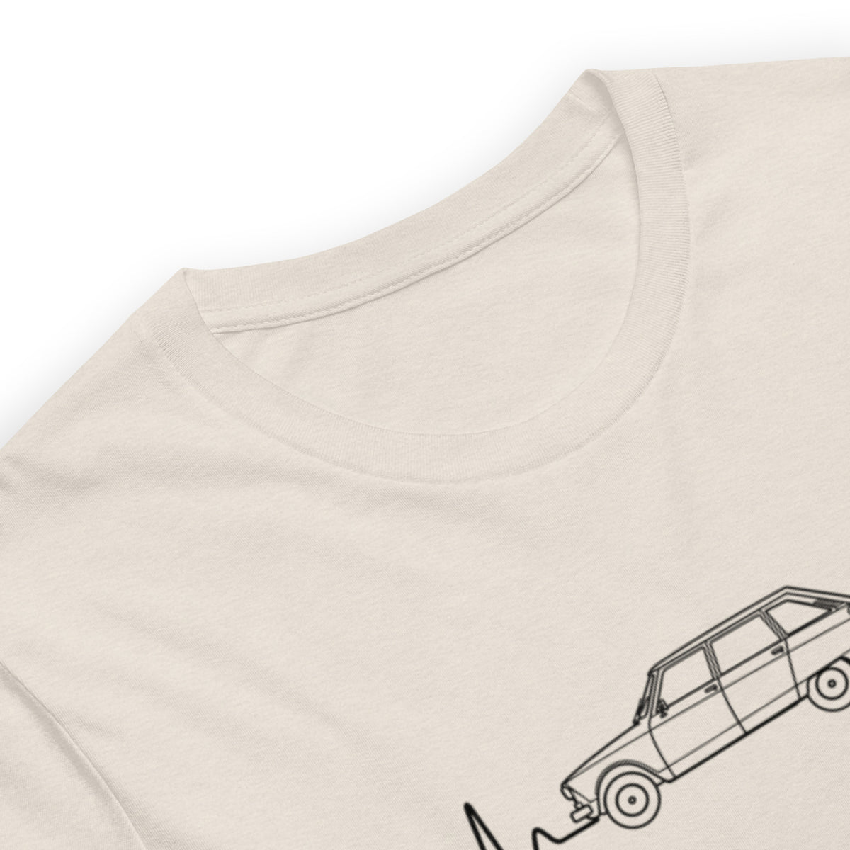 Citroën AMI8 Heartbeat T-shirt – Minimalistische Lijntekening | Heartbeat Collectie