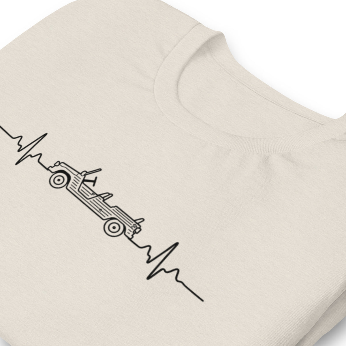 Citroën Méhari Heartbeat T-shirt – Minimalistische Lijntekening | Heartbeat Collectie