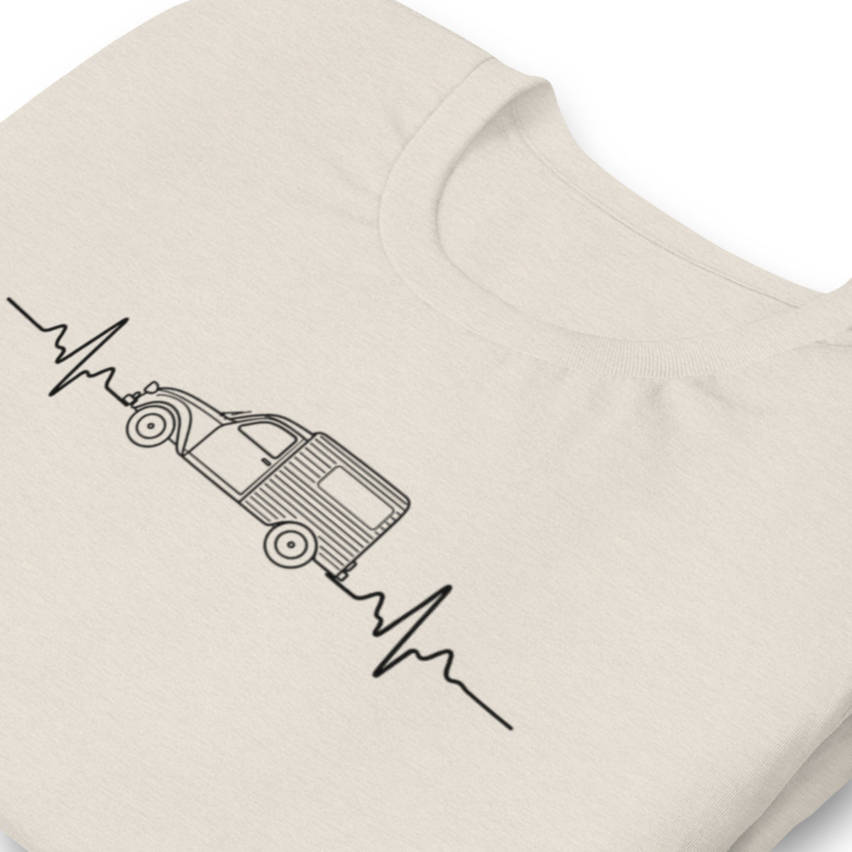 Citroën 2CV Fourgonnette Heartbeat T-shirt – Minimalist Line Drawing | Heartbeat Collection