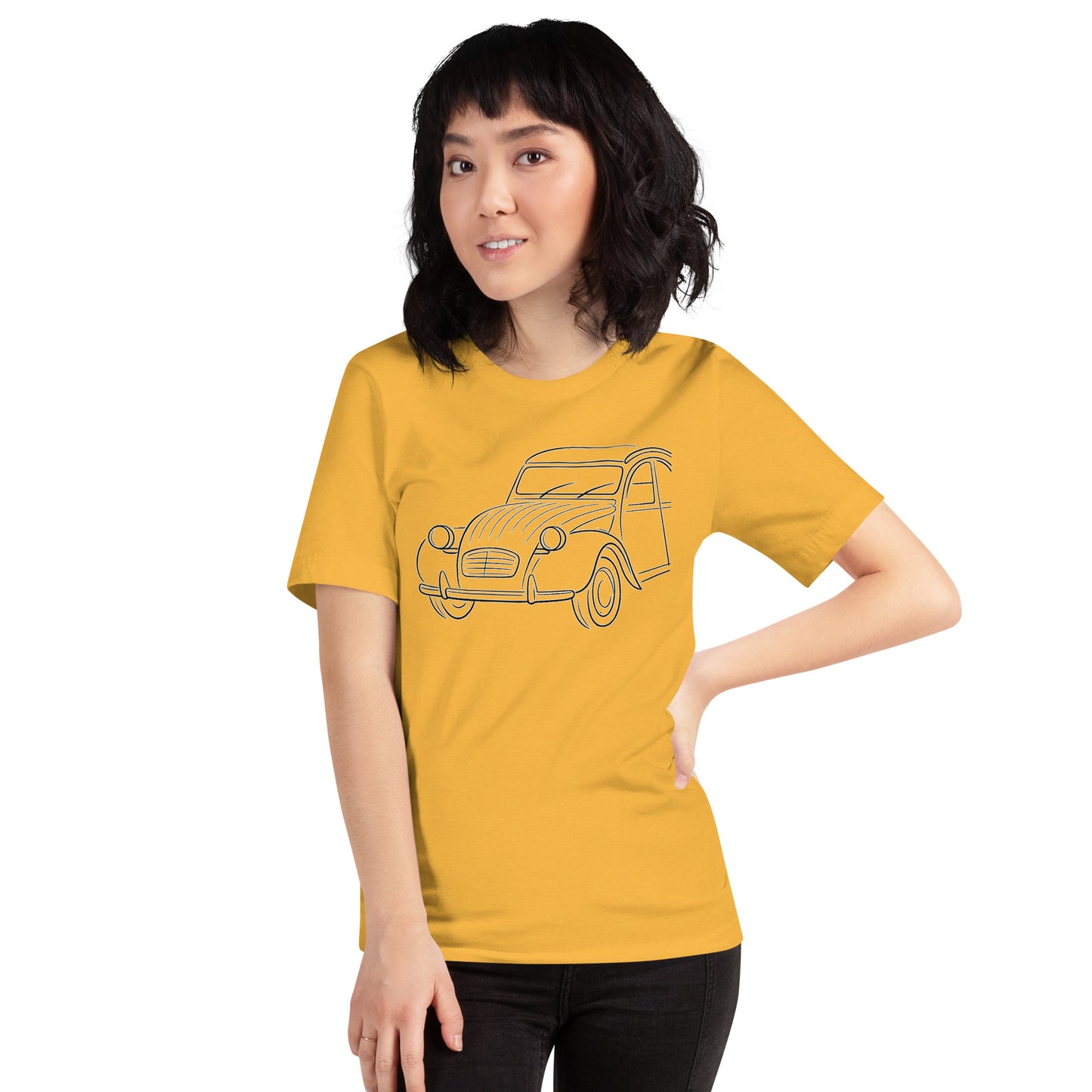 Citroën 2CV T-shirt – Minimalistische Lijntekening van een Franse Klassieker