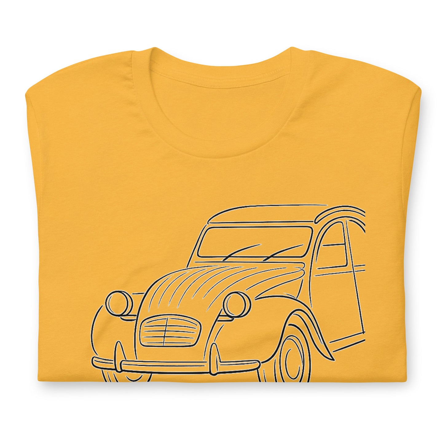 Citroën 2CV T-shirt – Minimalistische Lijntekening van een Franse Klassieker