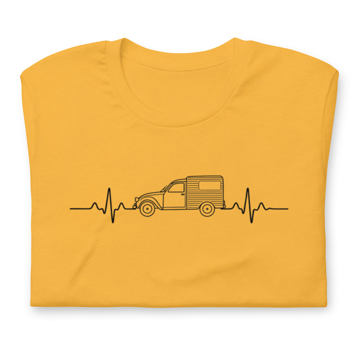 Citroën 2CV Fourgonnette Heartbeat T-shirt – Minimalist Line Drawing | Heartbeat Collection