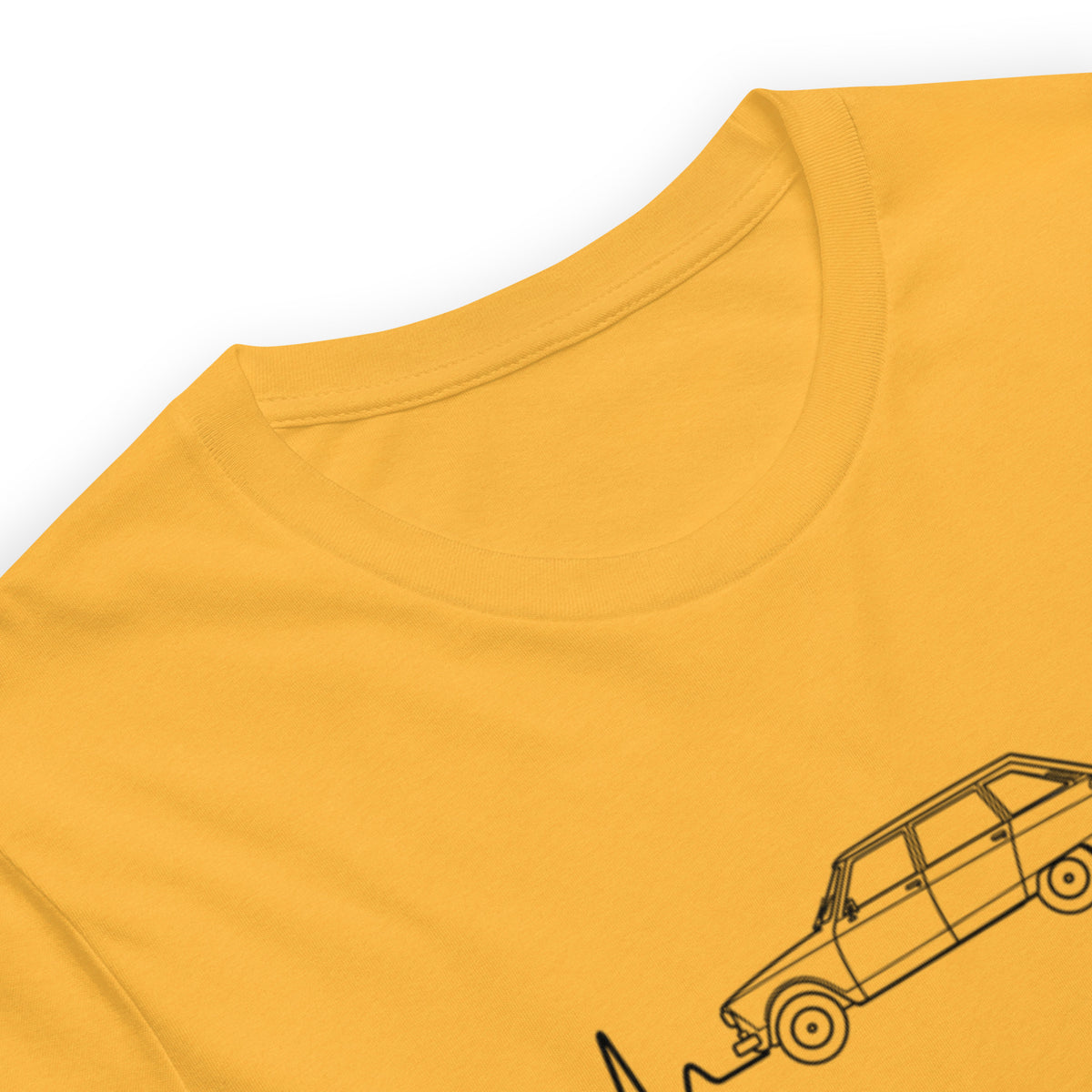 Citroën AMI8 Heartbeat T-shirt – Minimalistische Lijntekening | Heartbeat Collectie