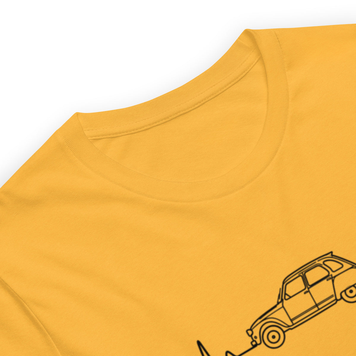 Citroën Dyane Heartbeat T-shirt – Minimalistische Lijntekening | Heartbeat Collectie