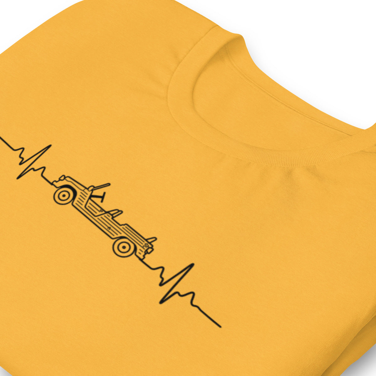 Citroën Méhari Heartbeat T-shirt – Minimalistische Lijntekening | Heartbeat Collectie
