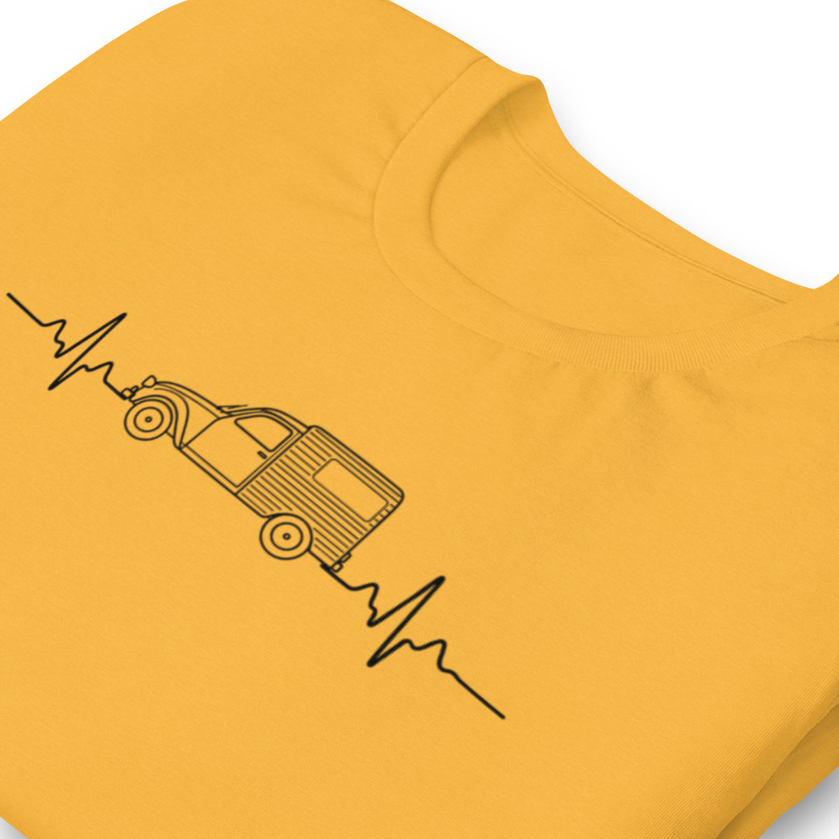 Citroën 2CV Fourgonnette Heartbeat T-shirt – Minimalist Line Drawing | Heartbeat Collection