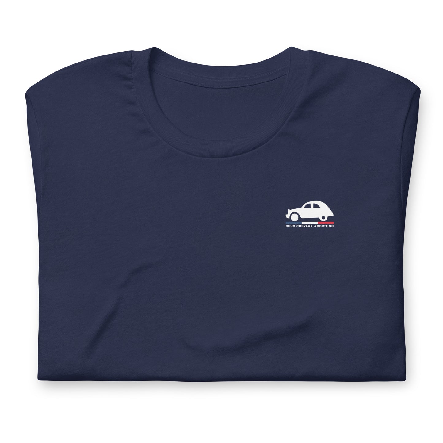 👕 T-shirt “Deux Chevaux Addiction” – Voor wie met z’n hart schakelt
