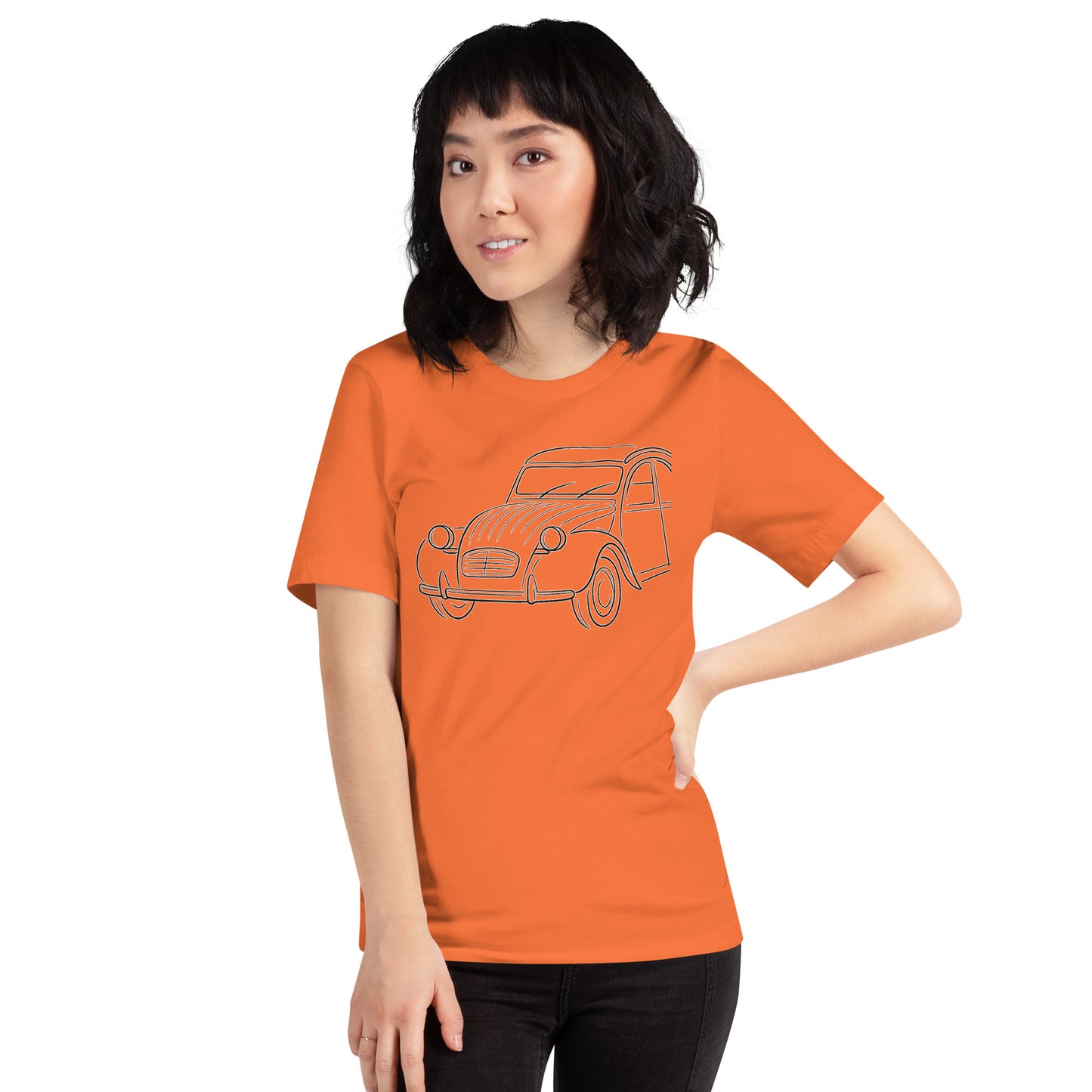 Citroën 2CV T-shirt – Minimalistische Lijntekening van een Franse Klassieker