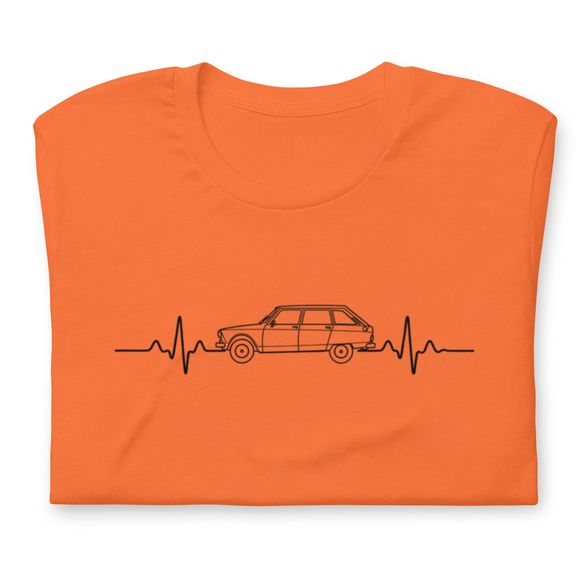 Citroën AMI8 Heartbeat T-shirt – Minimalistische Lijntekening | Heartbeat Collectie