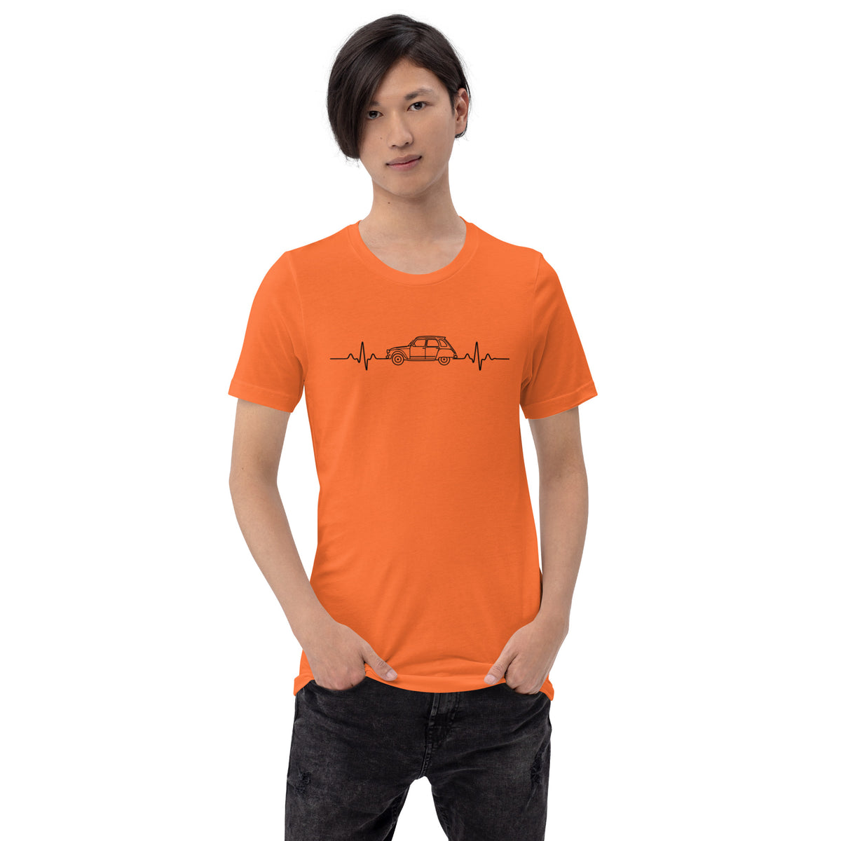 Citroën Dyane Heartbeat T-shirt – Minimalistische Lijntekening | Heartbeat Collectie