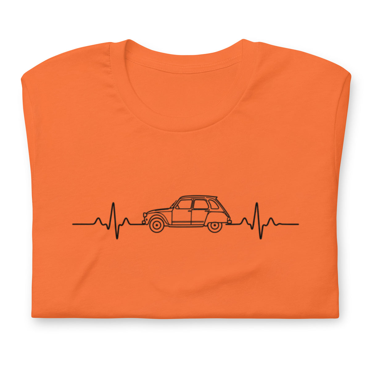 Citroën Dyane Heartbeat T-shirt – Minimalistische Lijntekening | Heartbeat Collectie