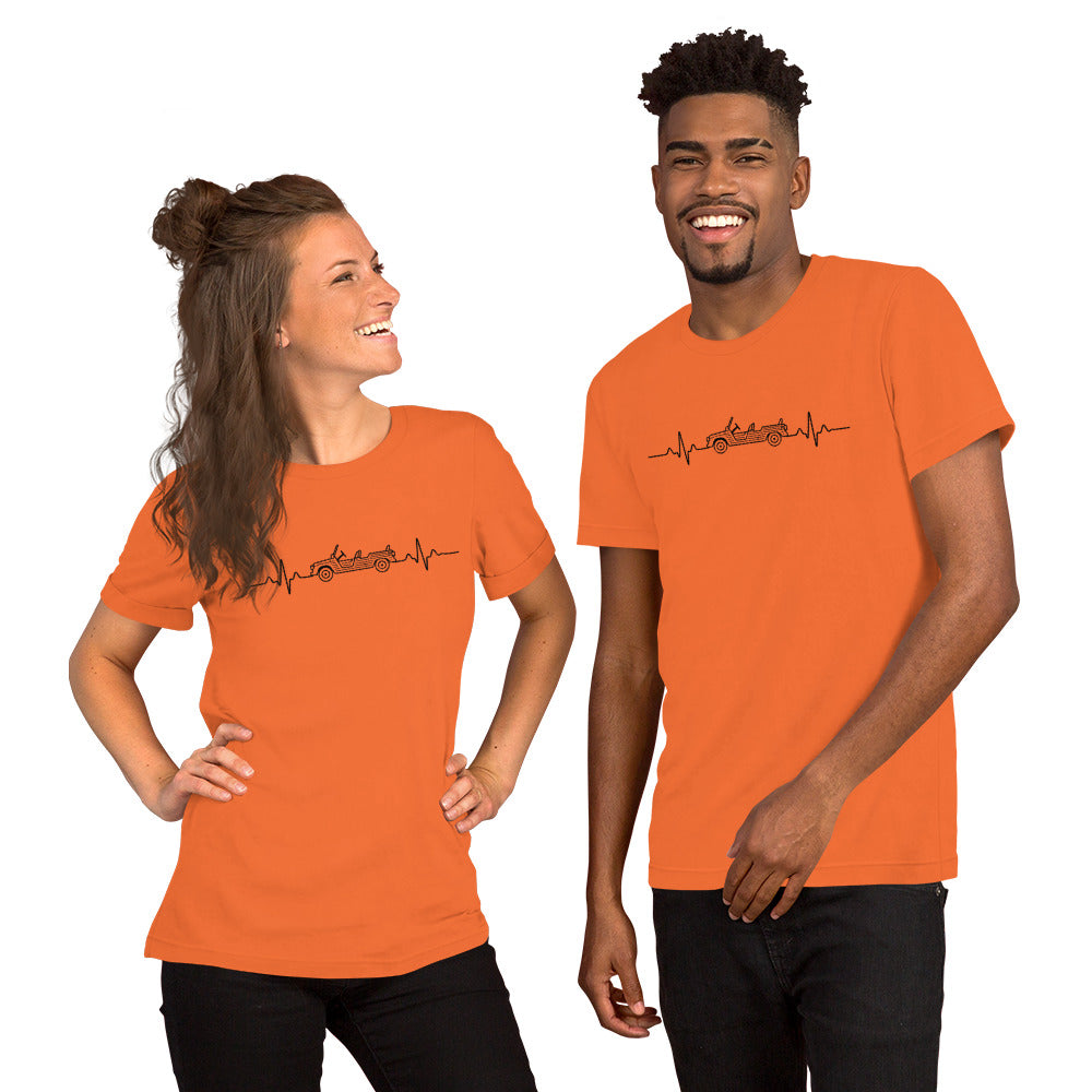 Citroën Méhari Heartbeat T-shirt – Minimalistische Lijntekening | Heartbeat Collectie