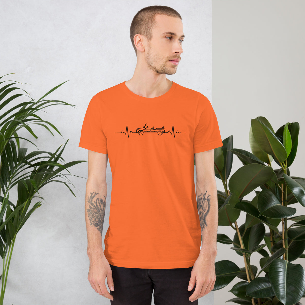 Citroën Méhari Heartbeat T-shirt – Minimalistische Lijntekening | Heartbeat Collectie