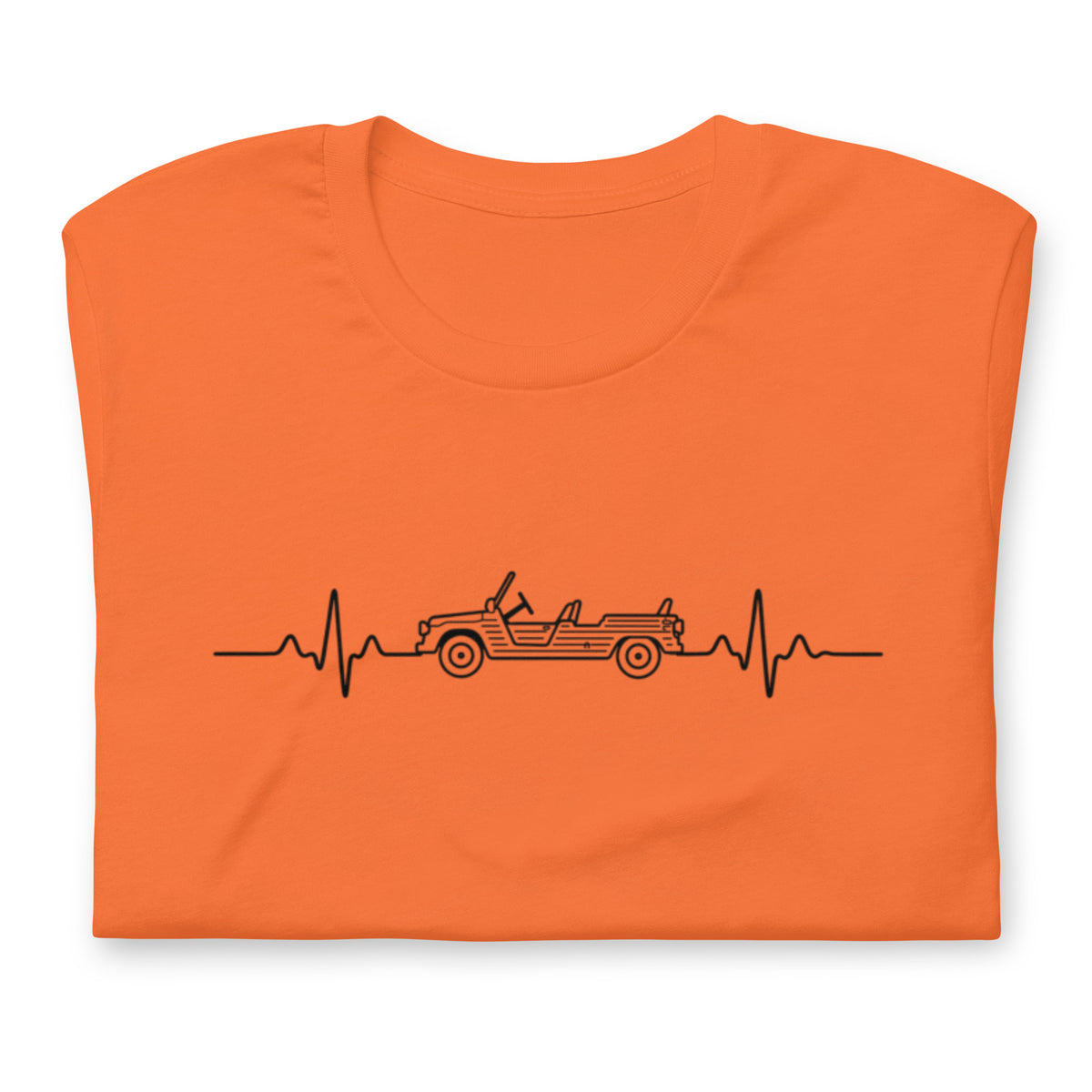 Citroën Méhari Heartbeat T-shirt – Minimalistische Lijntekening | Heartbeat Collectie