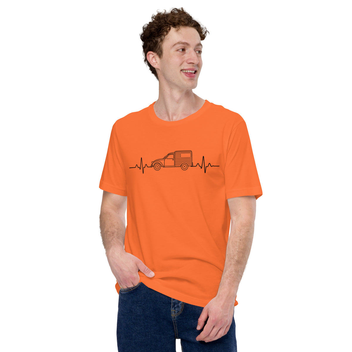 Citroën 2CV Fourgonnette Heartbeat T-shirt – Minimalist Line Drawing | Heartbeat Collection