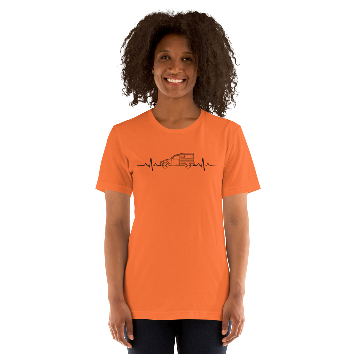 Citroën 2CV Fourgonnette Heartbeat T-shirt – Minimalist Line Drawing | Heartbeat Collection