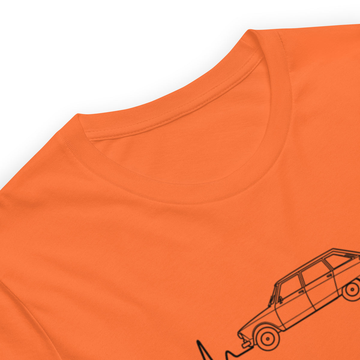 Citroën AMI8 Heartbeat T-shirt – Minimalistische Lijntekening | Heartbeat Collectie