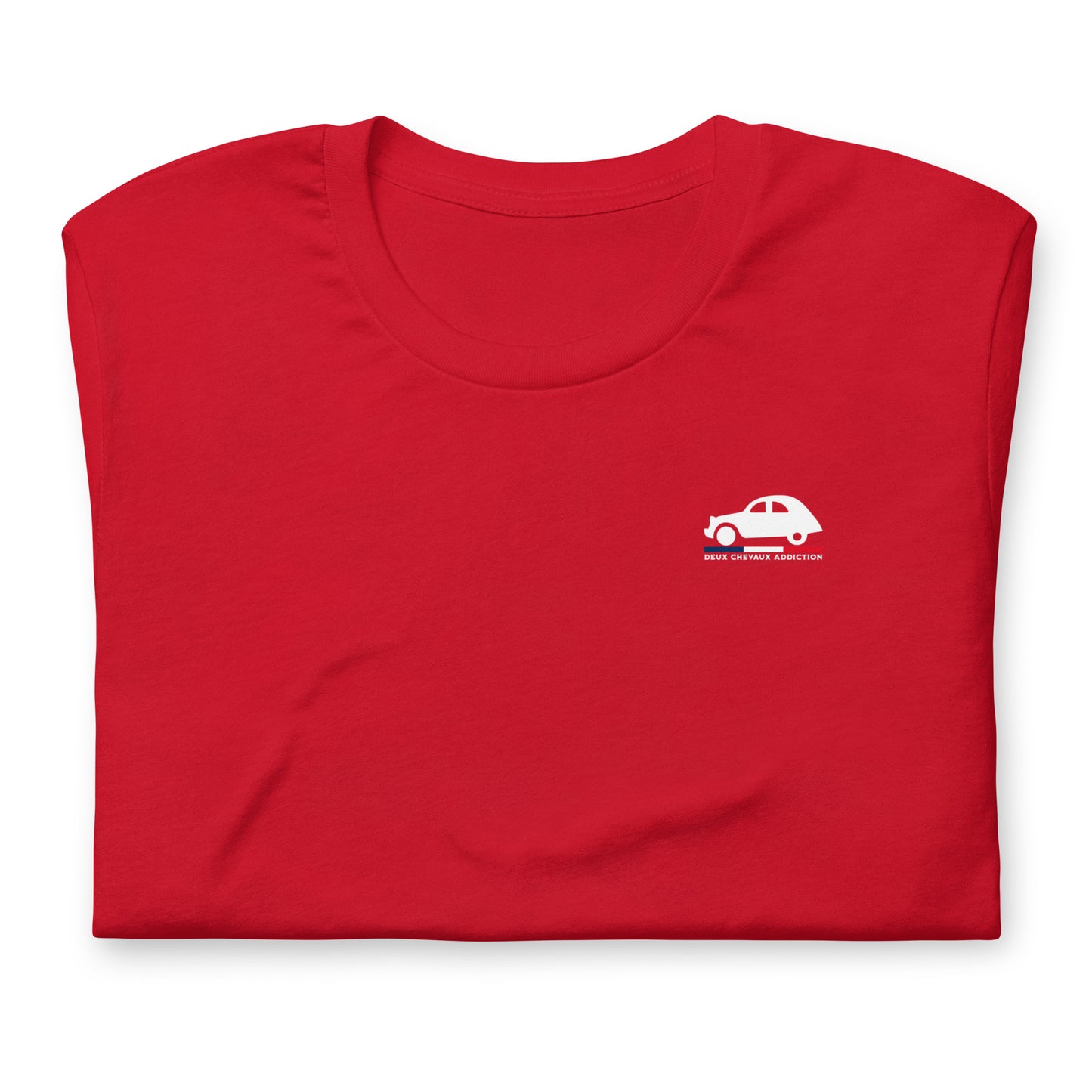 👕 T-shirt “Deux Chevaux Addiction” – Voor wie met z’n hart schakelt