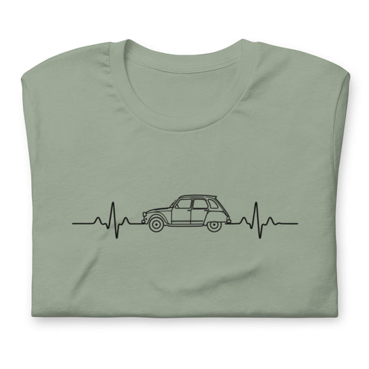 Citroën Dyane Heartbeat T-shirt – Minimalist Line Art | Heartbeat Collection