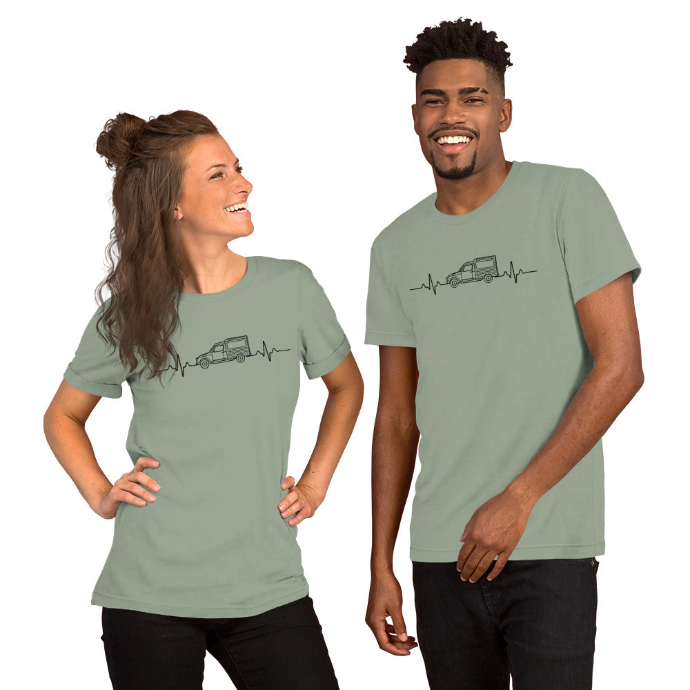 Citroën Acadiane Heartbeat T-shirt – Minimalistische Lijntekening | Heartbeat Collectie