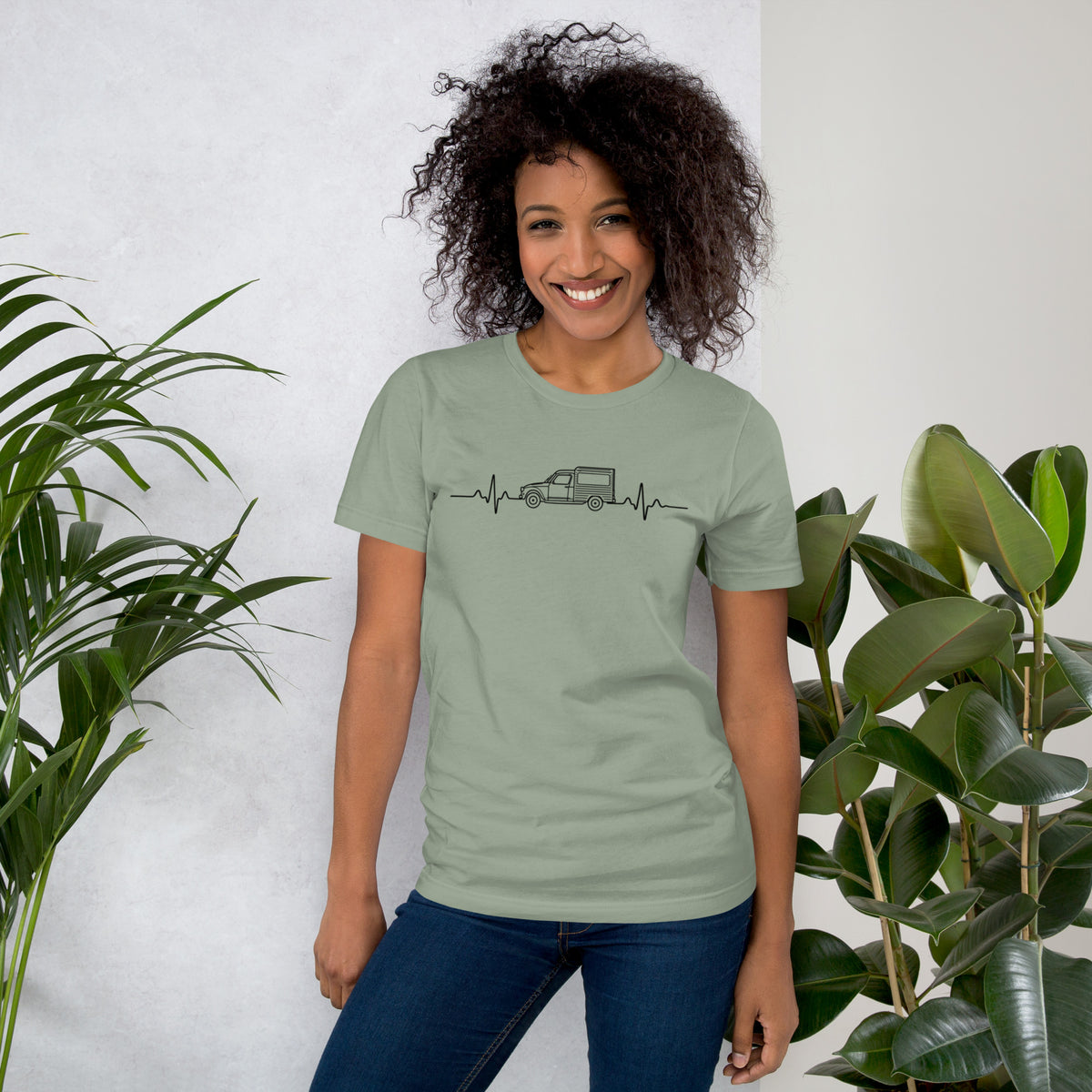 Citroën Acadiane Heartbeat T-shirt – Minimalistische Lijntekening | Heartbeat Collectie