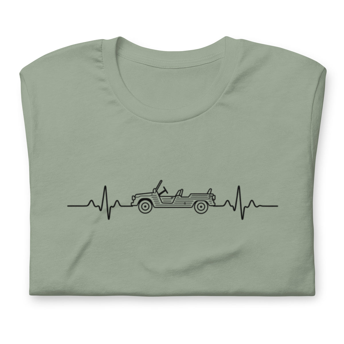 Citroën Méhari Heartbeat T-shirt – Minimalistische Lijntekening | Heartbeat Collectie