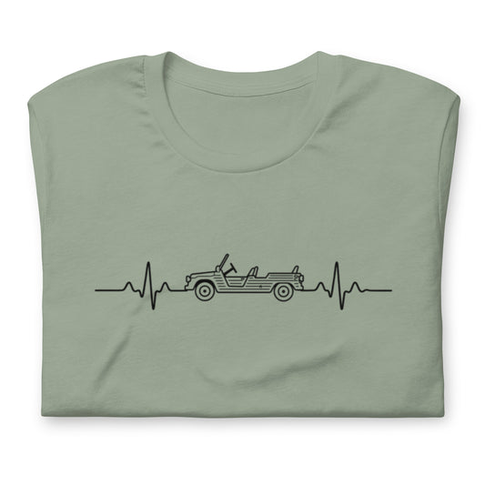 Citroën Méhari Heartbeat T-shirt – Minimalist Line Art | Heartbeat Collection