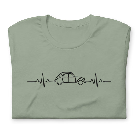 Citroën 2CV Heartbeat T-shirt – Minimalist 2CV Line Drawing | Heartbeat Collection