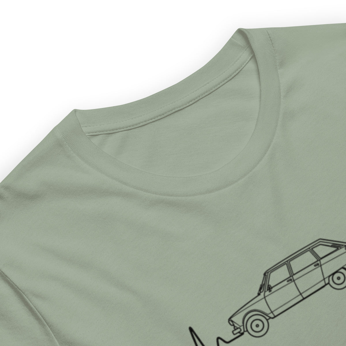 Citroën AMI8 Heartbeat T-shirt – Minimalistische Lijntekening | Heartbeat Collectie