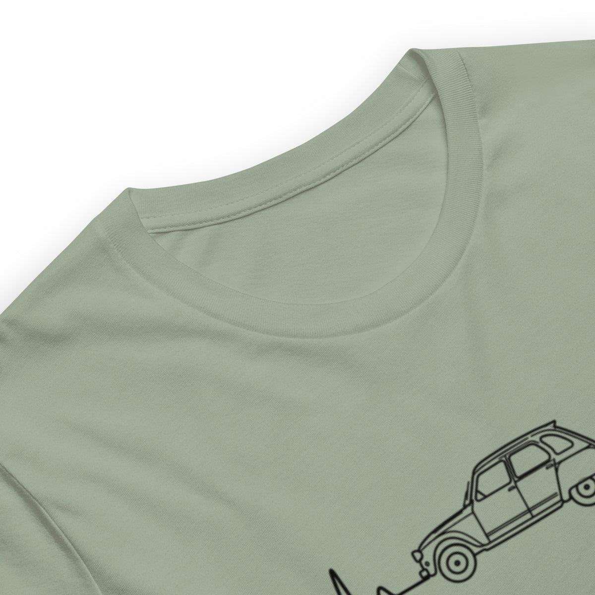 Citroën Dyane Heartbeat T-shirt – Minimalistische Lijntekening | Heartbeat Collectie