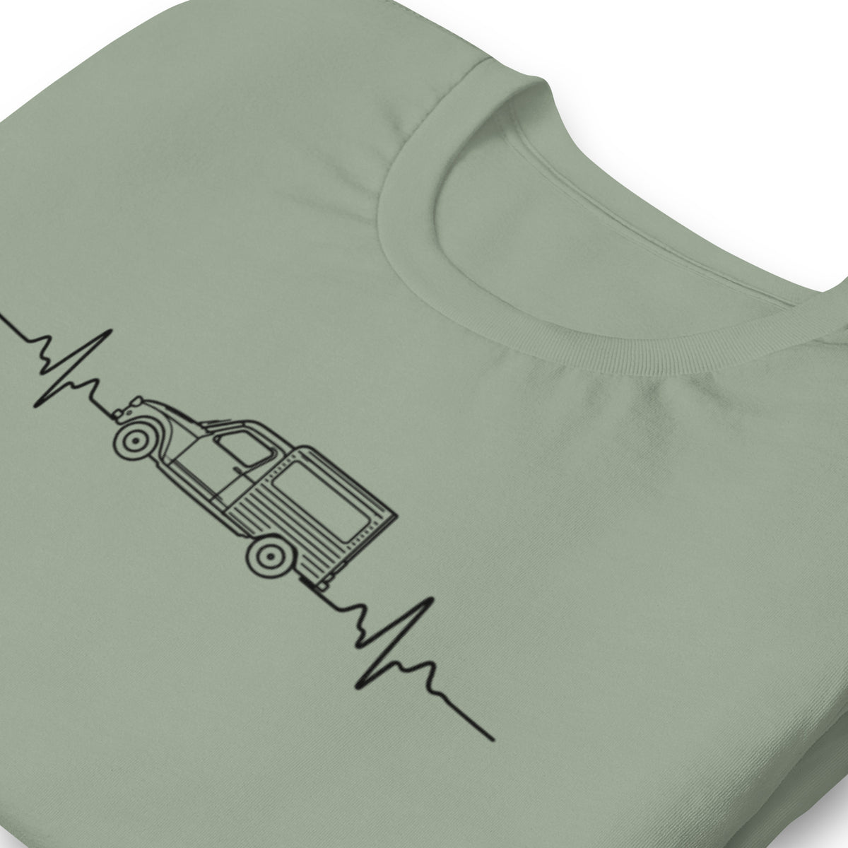 Citroën Acadiane Heartbeat T-shirt – Minimalistische Lijntekening | Heartbeat Collectie