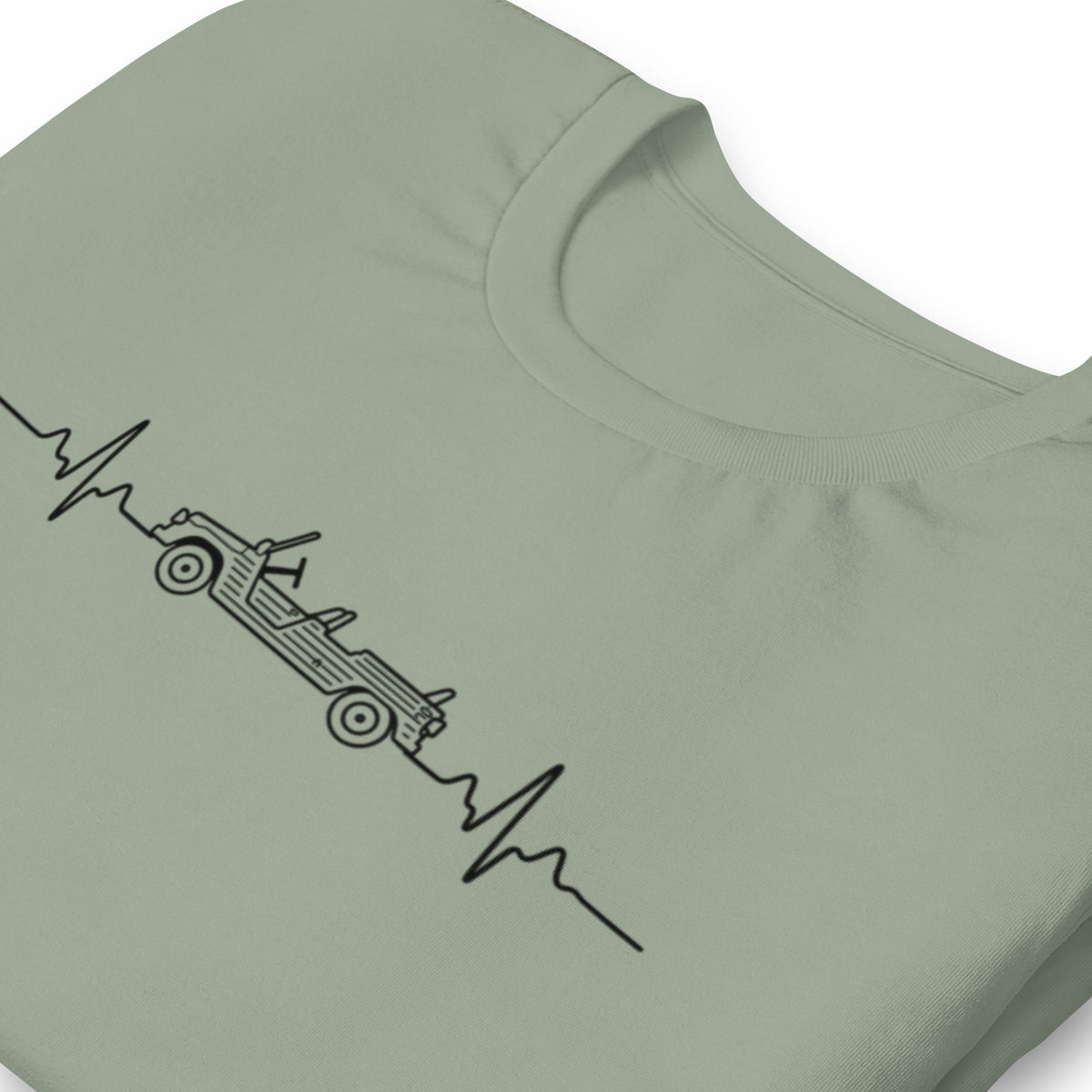 Citroën Méhari Heartbeat T-shirt – Minimalistische Lijntekening | Heartbeat Collectie