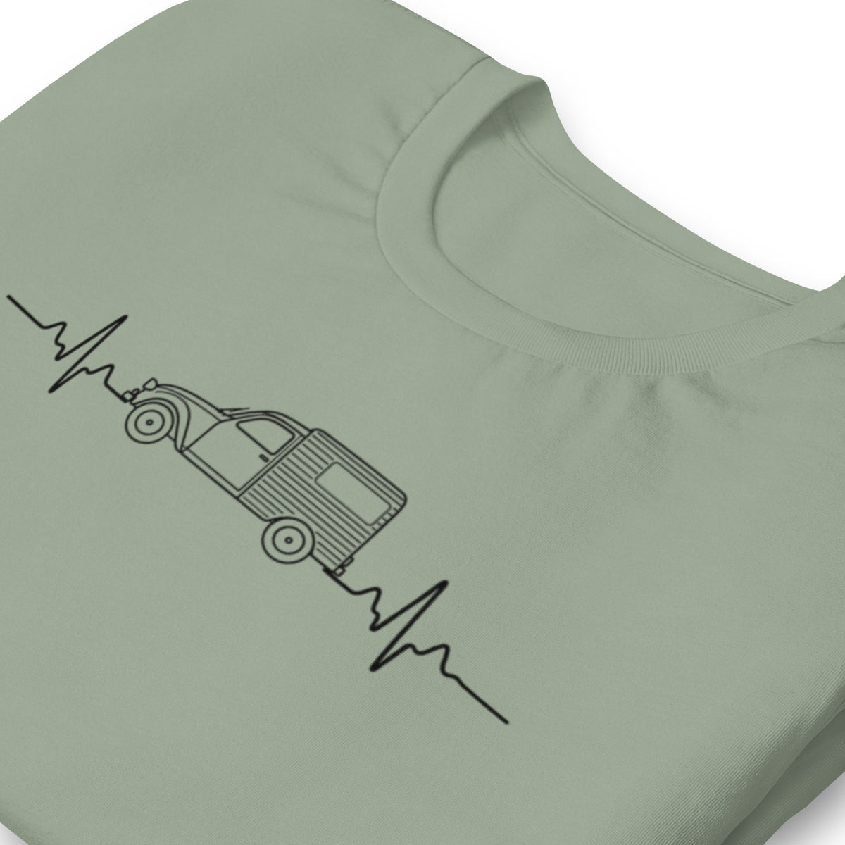 Citroën 2CV Fourgonnette Heartbeat T-shirt – Minimalist Line Drawing | Heartbeat Collection