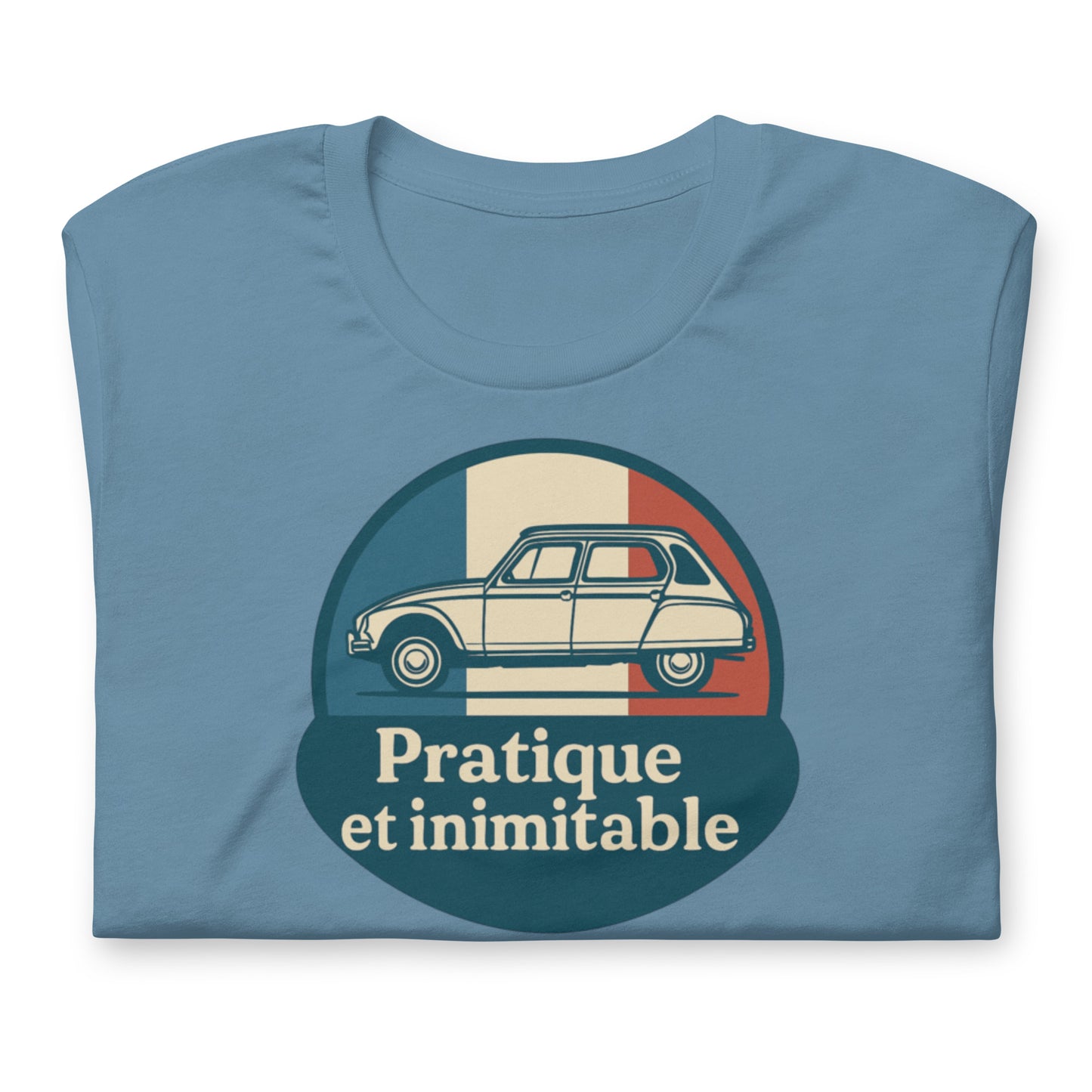 👕 T-shirt “Pratique et Inimitable” – Voor Dyane-liefhebbers met Stijl