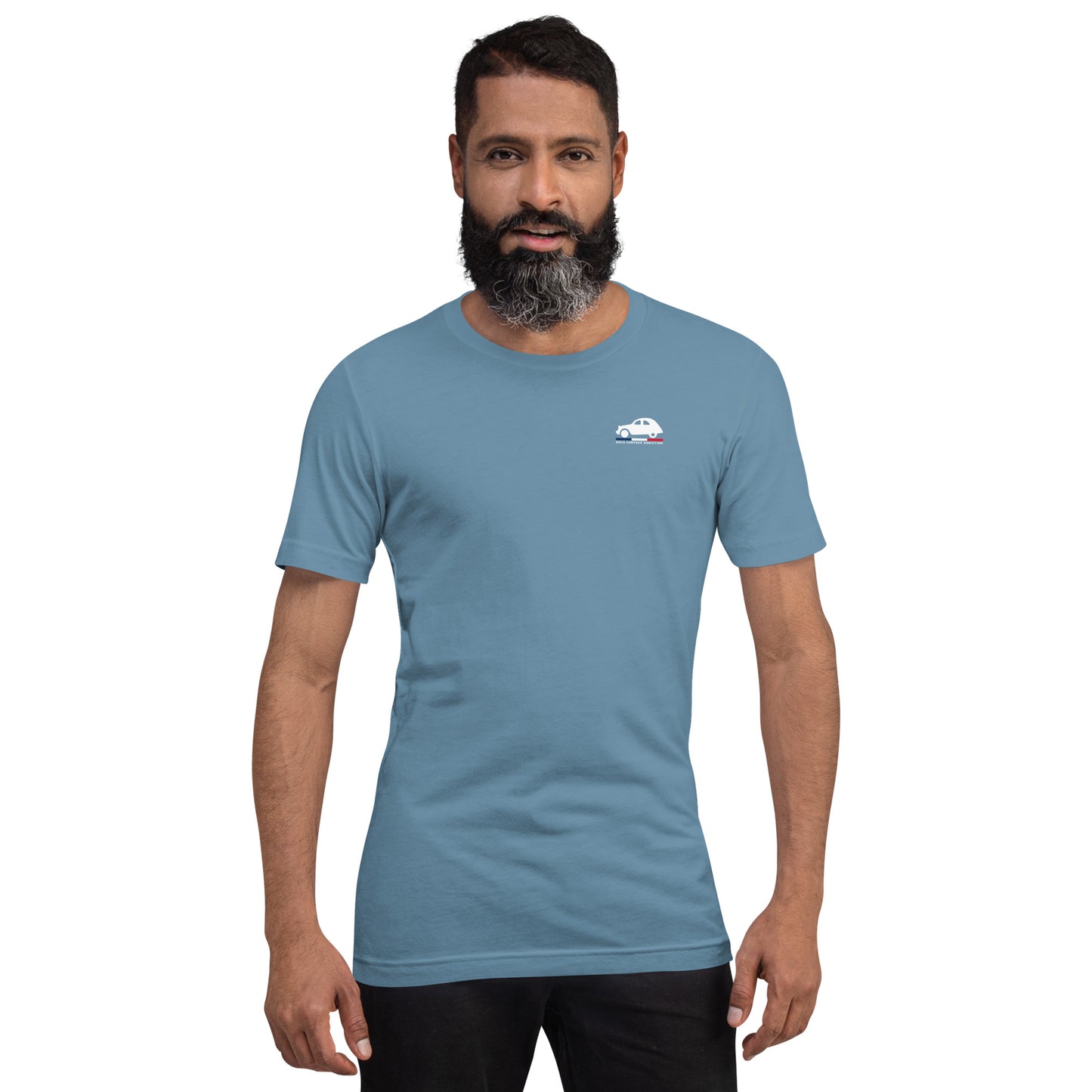 👕 T-shirt “Deux Chevaux Addiction” – Voor wie met z’n hart schakelt