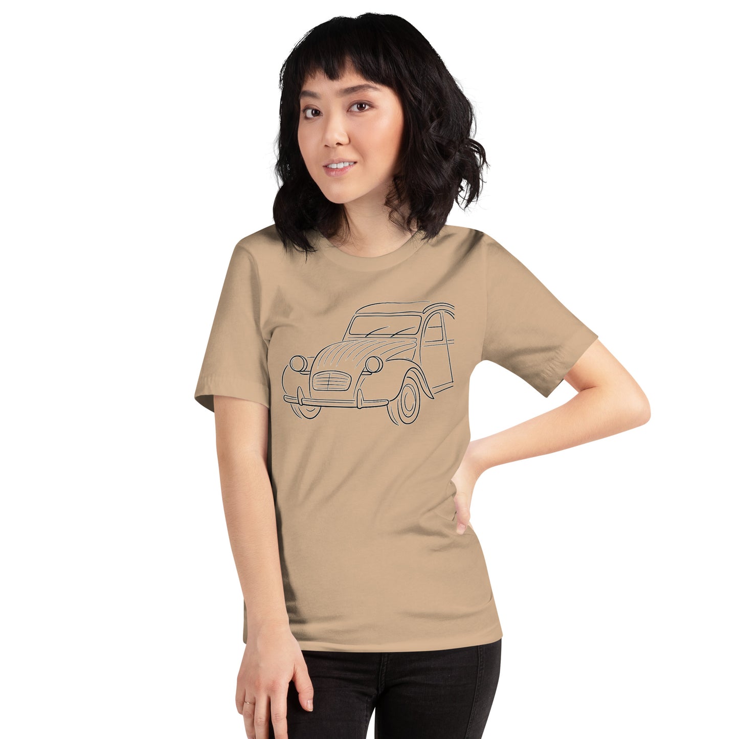 Citroën 2CV T-shirt – Minimalistische Lijntekening van een Franse Klassieker