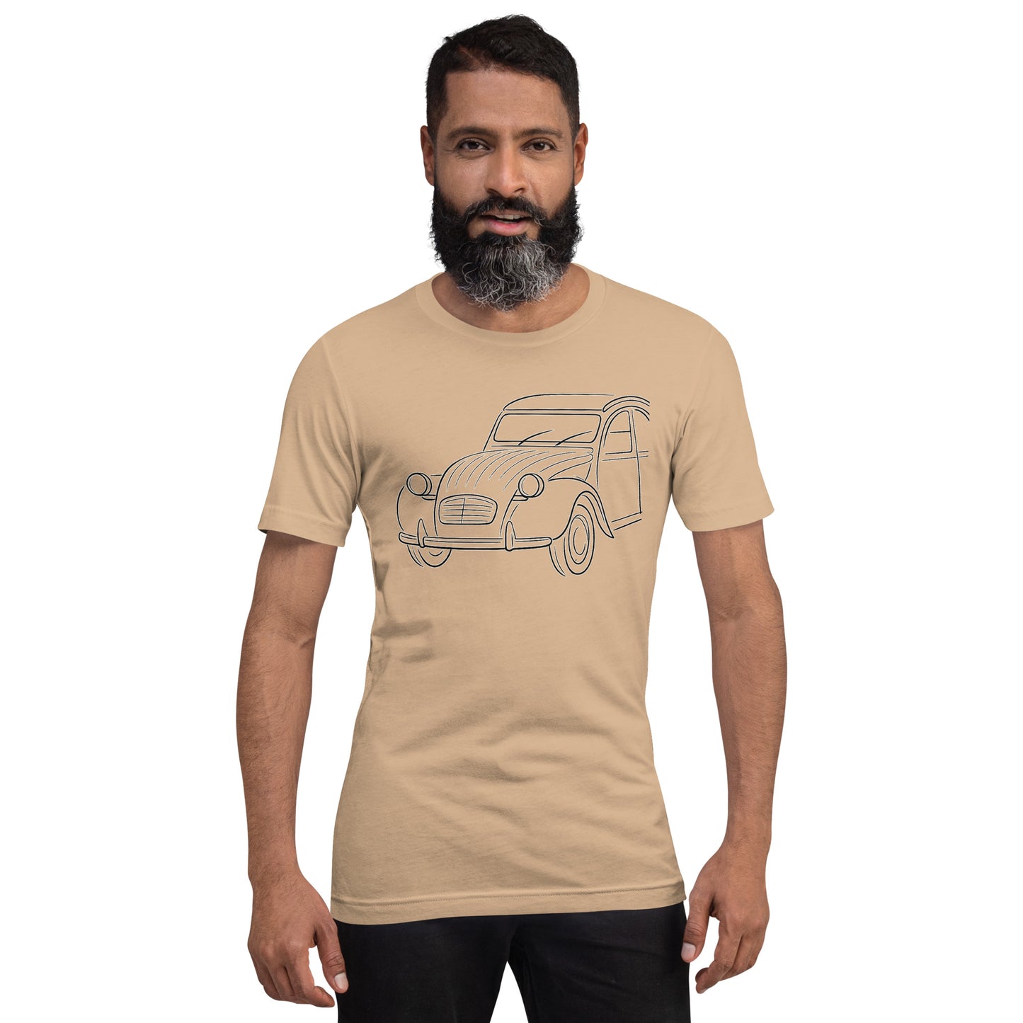 Citroën 2CV T-shirt – Minimalistische Lijntekening van een Franse Klassieker