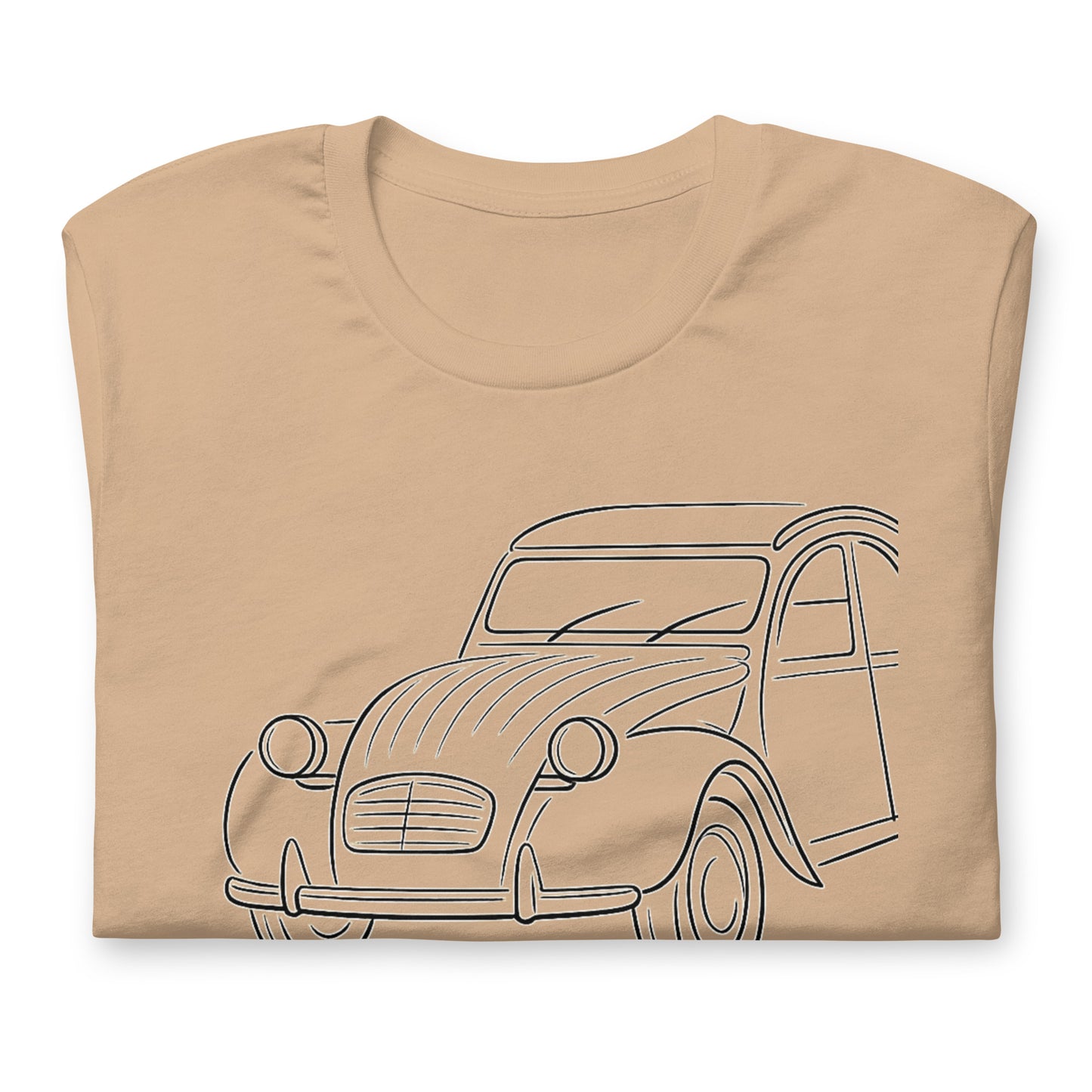Citroën 2CV T-shirt – Minimalistische Lijntekening van een Franse Klassieker