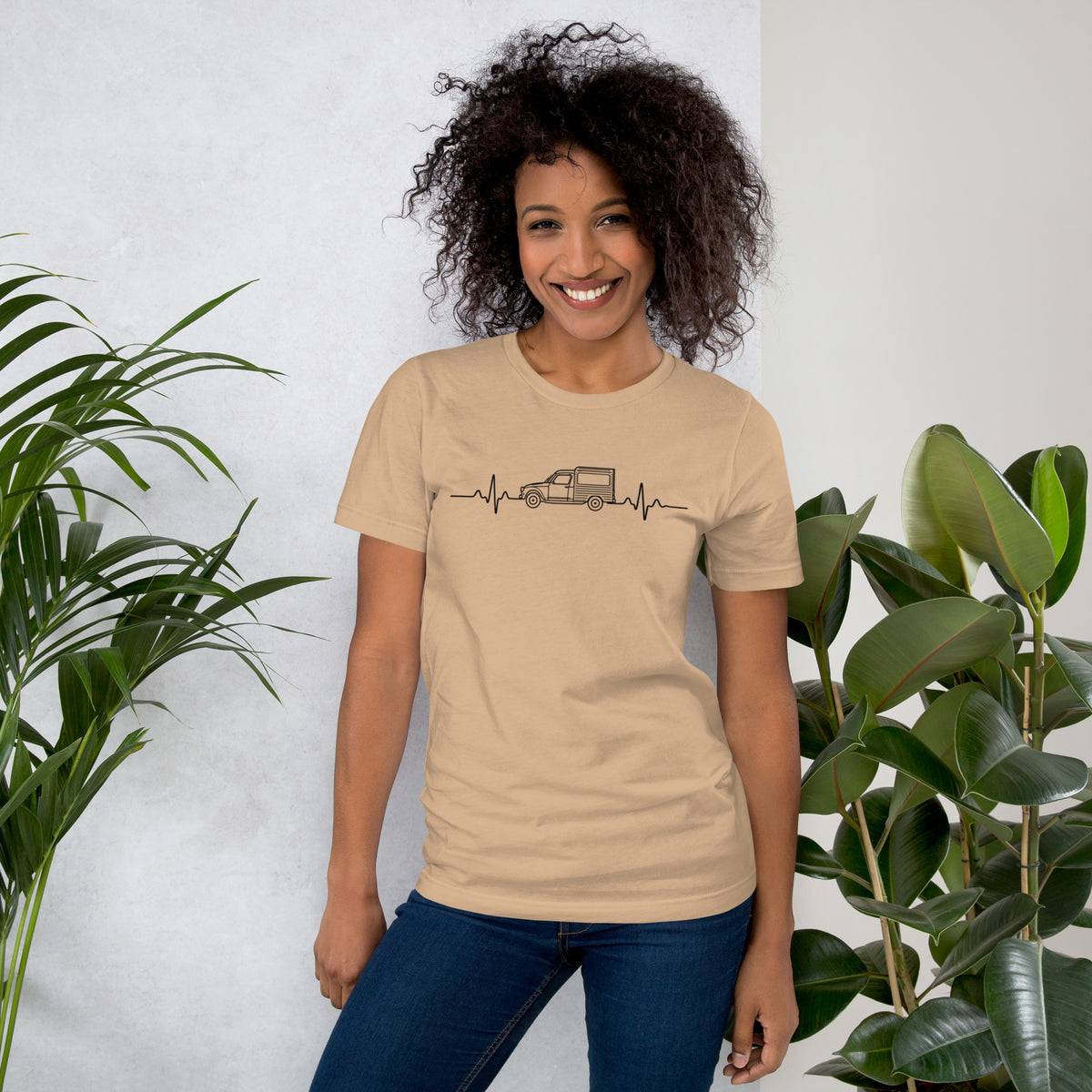 Citroën Acadiane Heartbeat T-shirt – Minimalistische Lijntekening | Heartbeat Collectie